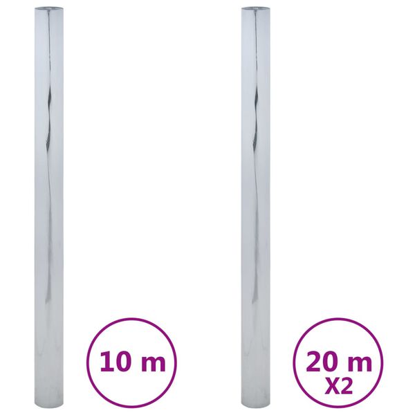 vidaXL Solar Film Set of 3 Silver PVC Large UV-resistant materials