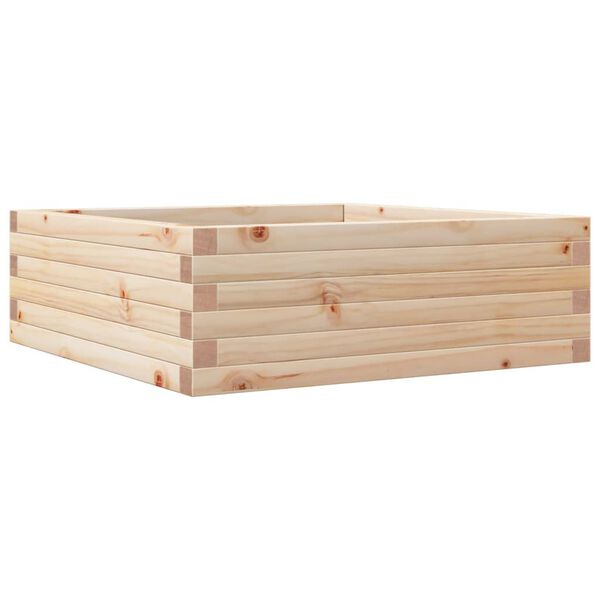 vidaXL Garden Planter Natural Wood Solid Pine Wood Medium Garden Planter