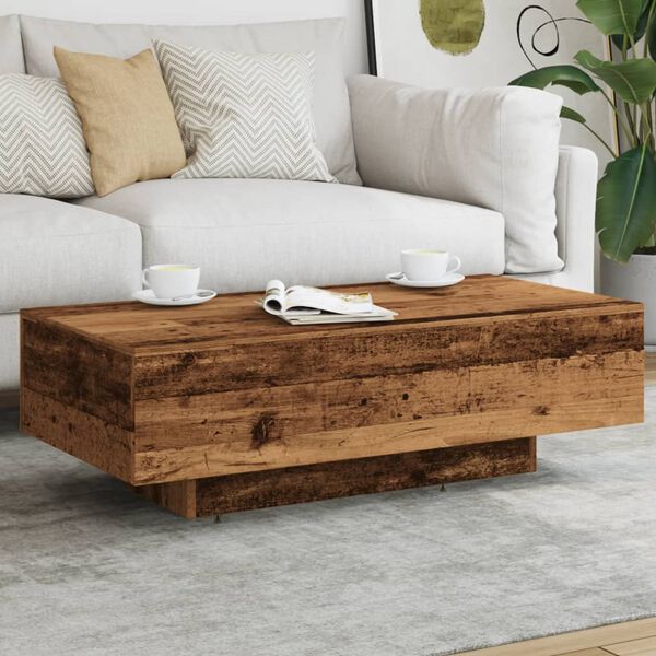 vidaXL Coffee Table Old wood Engineered wood 39.4 x 19.5 x 12.2 in