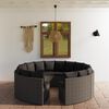 vidaXL 8 Piece Patio Sofa Set with Cushions Poly Rattan Gray