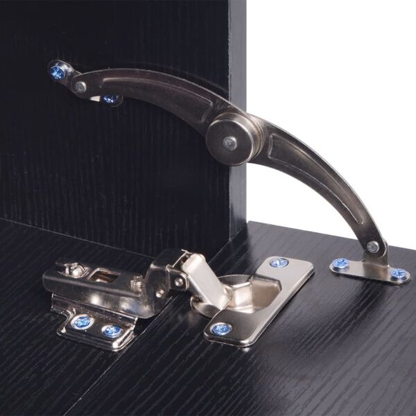 vidaXL Bathroom Cabinet Black, White Engineered wood, Ceramic Large