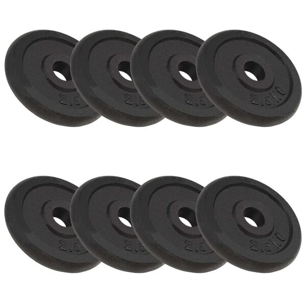 vidaXL Weight Plates 8 pcs 8x5.5 lb Cast Iron
