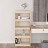vidaXL Book Cabinet Natural pine Solid Pine Wood Medium Book Cabinet
