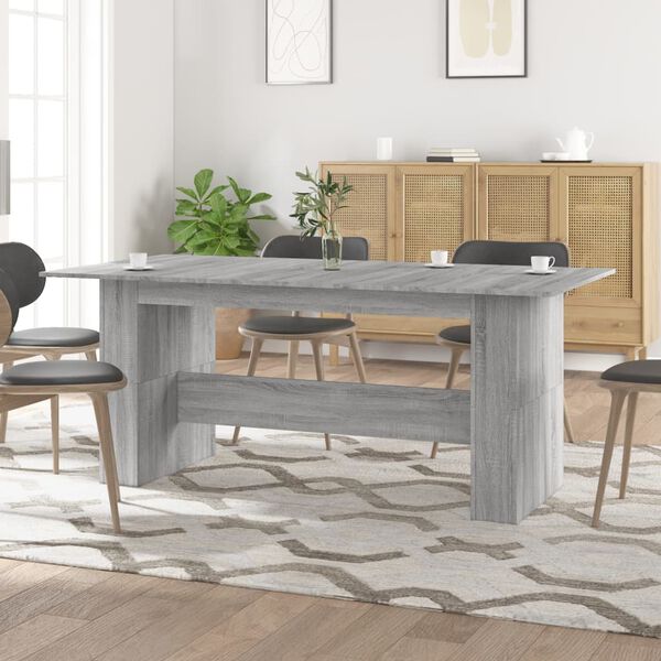 vidaXL Dining Table Grey Sonoma Engineered Wood Large Durable