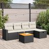 vidaXL Garden Sofa Set Black and Cream White