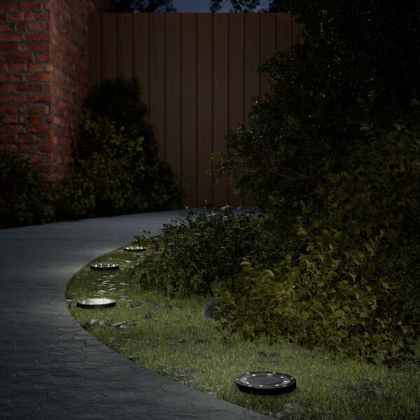 vidaXL Solar Ground Light Set of 4 Black Stainless steel, PS (polystyrene)