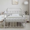 vidaXL Bed Frame White Powder-Coated Steel Single Bed Frame