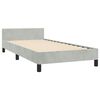 vidaXL Bed Frame With Headboard Light grey Velvet, Plywood, Engineered wood