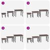 vidaXL Nesting Table Brown, White Solid Mahogany Wood Small, Medium, Large