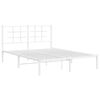 vidaXL Bed Frame White Powder-coated steel Double Bed Frame