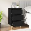 vidaXL Bedside Cabinet Black Engineered wood Medium Bedside Cabinet