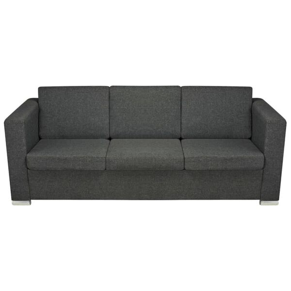 vidaXL Sofa Dark Gray Polyester Standard Removable Covers Sofa