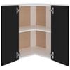 vidaXL Hanging Corner Cabinet Black Engineered wood 22.4x22.4x23.6 in
