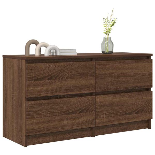 vidaXL TV Cabinet Brown Oak Engineered Wood 39.4x13.8x21.3 in TV Cabinet