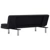 vidaXL Sofa Bed Dark grey Polyester, wood, chrome Large Convertible