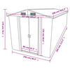 vidaXL Garden Shed Brown Galvanized Steel Large Sturdy Garden Shed