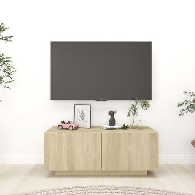 vidaXL TV Cabinet Sonoma Oak 39.4"x14"x16" Chipboard