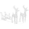 vidaXL Reindeers & Sleigh Christmas Decoration 160 LEDs 51.2" Acrylic