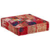 vidaXL Pouffe Red, multicolor 100% cotton with filling 19.7x19.7x4.7 in