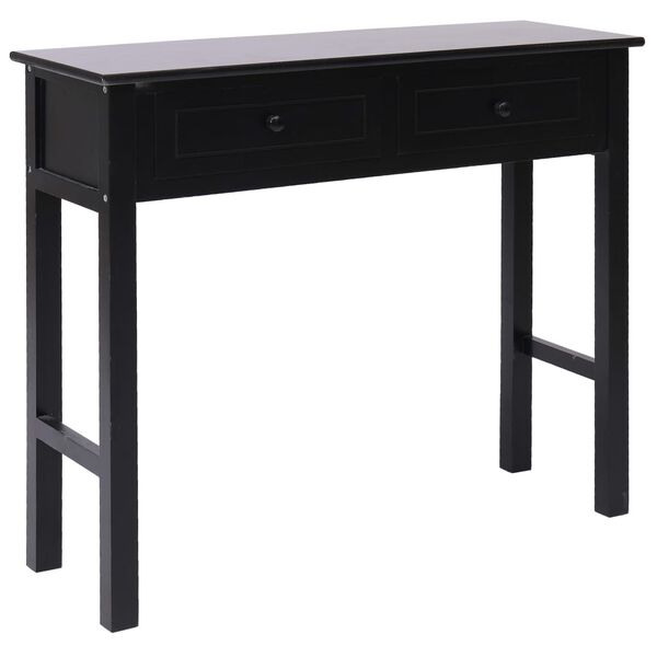 vidaXL Console Table Black Paulownia wood, Poplar wood, MDF