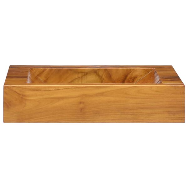 vidaXL Basin Solid Wood Teak 19.7"x13.8"x3.9"