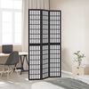 vidaXL Room Divider 3 Panels Black Solid Wood Paulownia