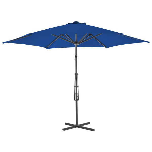 vidaXL Garden Parasol Blue Polyester, Steel Large Rotatable