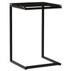 vidaXL Side Table Black Tempered Glass 15.7 x 15.7 x 23.6 in.