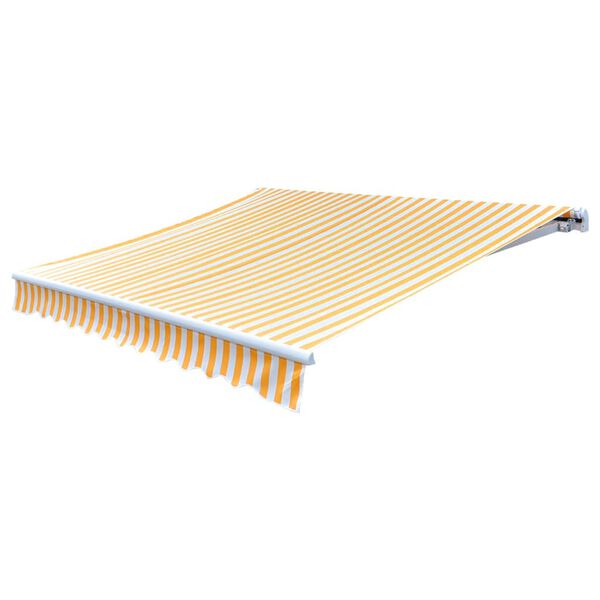 vidaXL Awning Orange and white Polyester with PU coating 14.8ft x 9.8ft