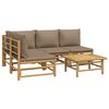 vidaXL Garden Lounge Set Taupe Bamboo Medium Modular