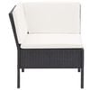 vidaXL Garden Lounge Set Black, Cream White