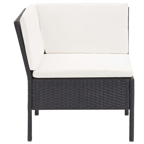 vidaXL Garden Lounge Set Black, Cream White