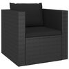 vidaXL 4 Piece Garden Lounge Set with Cushions Poly Rattan Black