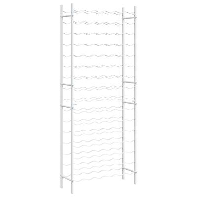 Close-up of white wavy Wine rack rails showing twisted design