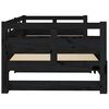 vidaXL Pull-out Day Bed Black Solid pine wood Double size