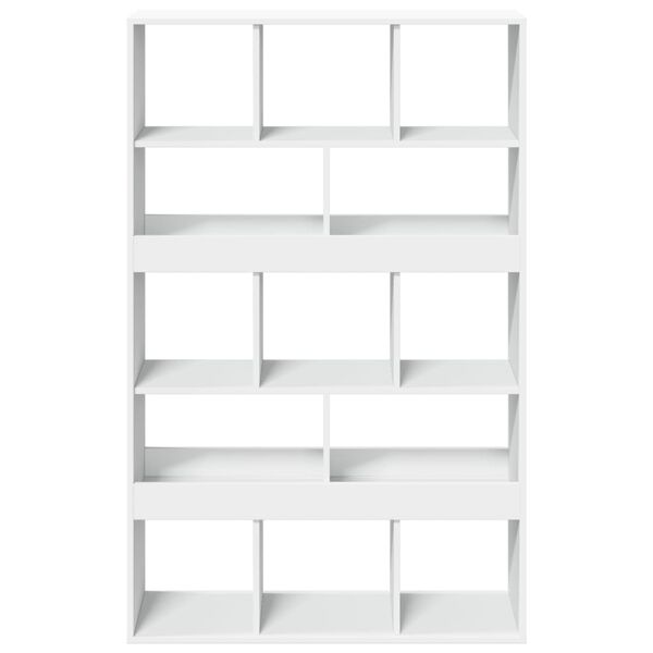 vidaXL Bookcase White Engineered Wood Large Bookcase Rectangular