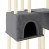 vidaXL Cat Tree Dark grey Engineered wood, plush, sisal Large