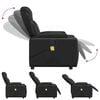 vidaXL Massage Recliner Chair Black Faux leather, metal, plywood Single