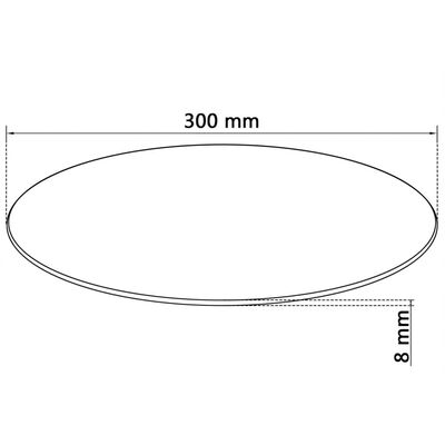 vidaXL Table Top Tempered Glass Round 11.8"