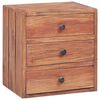 vidaXL Bedside Cabinet Natural Mahogany Mahogany Wood 13.8x9.8x13.8 in