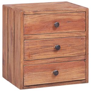 vidaXL Bedside Cabinet Natural Mahogany Mahogany Wood 13.8x9.8x13.8 in
