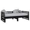 vidaXL Day Bed Black Solid Pine Wood 2x Convertible Day Bed