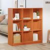 vidaXL Book Cabinet Wax Brown 40.94 x 12.99 x 43.31 in Solid Pine Wood