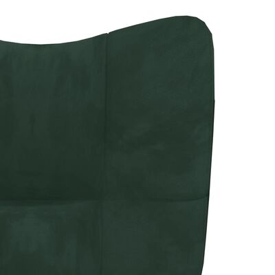 vidaXL Relaxing Chair Dark Green Velvet
