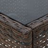 vidaXL Garden Table Brown PE rattan, steel, glass Small Durable