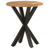 vidaXL Side Table Natural wood tones; Black legs