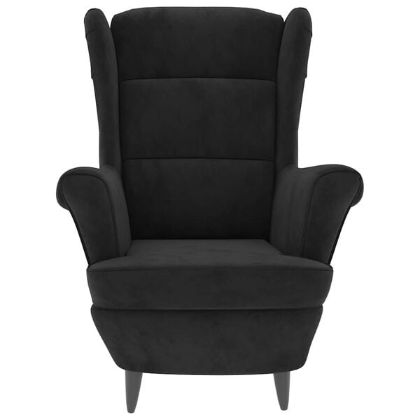 vidaXL Armchair Black Velvet (100% polyester), plywood Standard Armchair