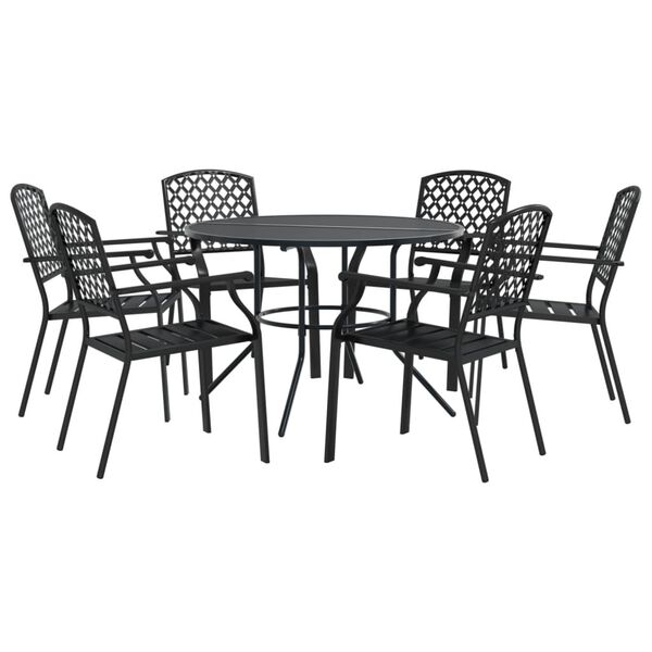 vidaXL Garden Chair Set Anthracite Powder-coated steel Stackable