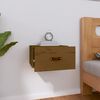 vidaXL Wall-mounted Bedside Cabinet Honey brown Solid pinewood Medium