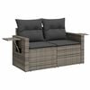 vidaXL Garden Sofa Set Grey PE rattan 7 Piece Foldable Garden Sofa Set